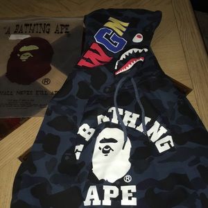 Bape blue pullover hoodie! SIZE SMALL